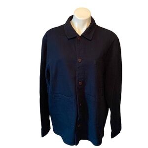 Magaschino Dark Navy Blue Long Sleeve Shacket Utility Streetwear 100% Cotton
